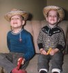Cowboy hats from Easter baskets